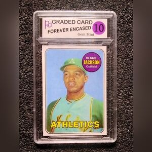 Reggie Jackson A's HOF Baseball Rookie Card Graded 10 Gem Mint Condition